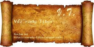 Várady Tibor névjegykártya