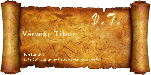 Várady Tibor névjegykártya